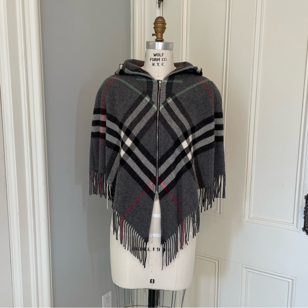 Burberry hooded cape poncho